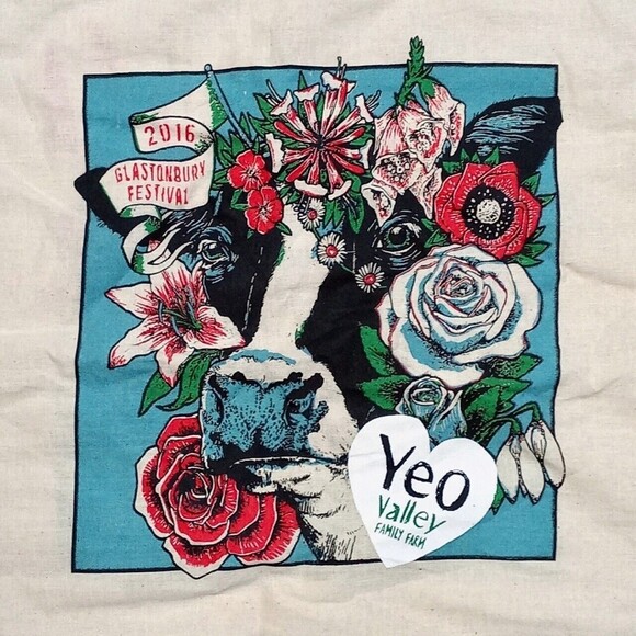 Glastonbury Festival 2016 Commemorative Souvenir 14.5" x 17" Fabric Tote Bag - Picture 2 of 7